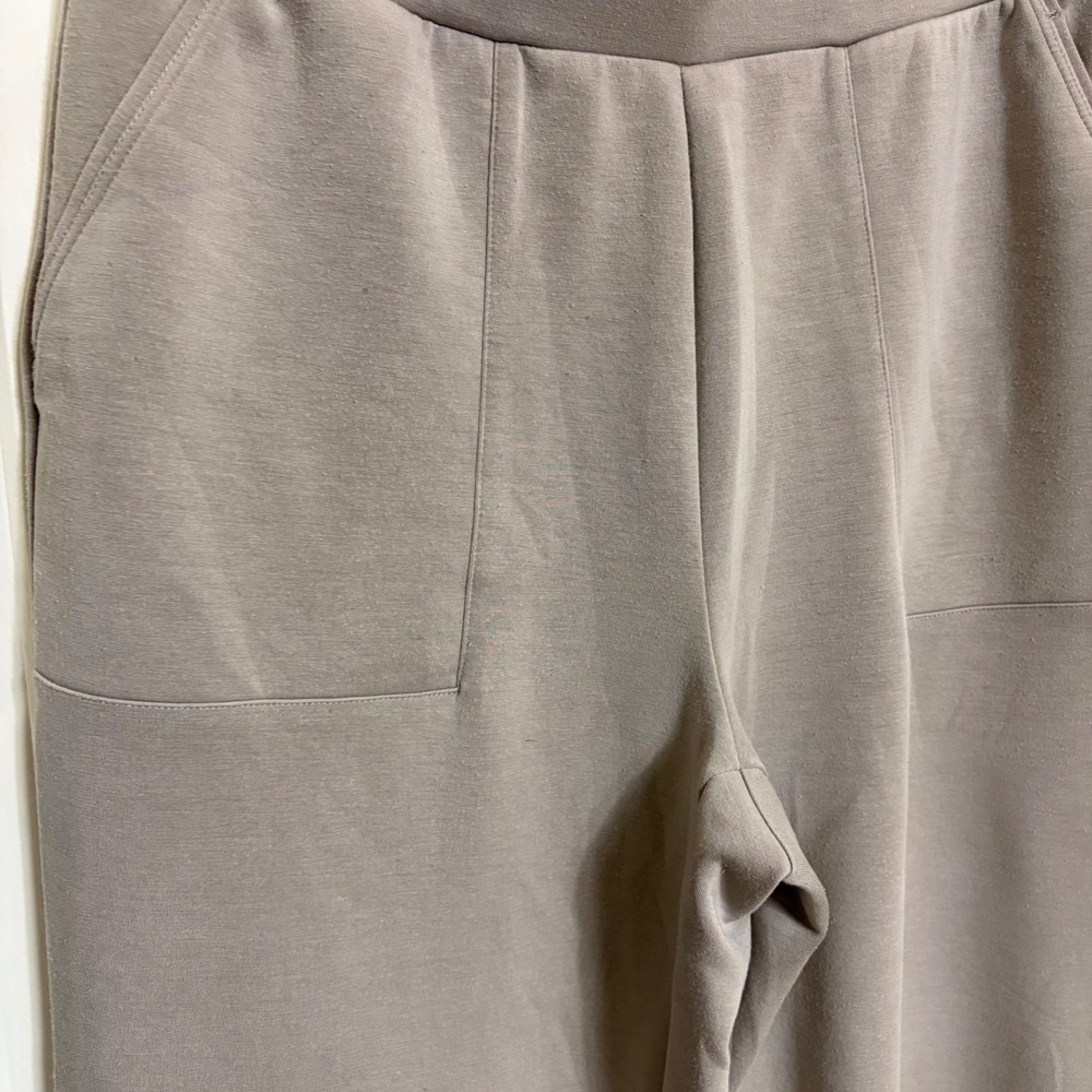 Mondetta Womens Wide Leg Lounge Pants Taupe Brown High Rise Pockets Small - Picture 4 of 6